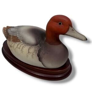 Vintage Canvasback by Andrea Sadek Bisque Matte Finish Duck Decoy Figurine 7.5"